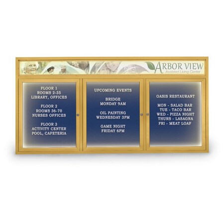 United Visual Products Indoor Enclosed Combo Board, 42"x32", Gold Frame/White Porcelain & Surf UVCB4232G-WHTPORC-SURF